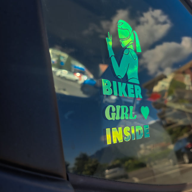 Autocollant Biker Girl Insinde